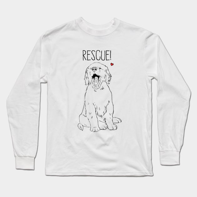 Rescue Dog, Adopt Don't Shop, Animal Rescue Long Sleeve T-Shirt by sockdogs